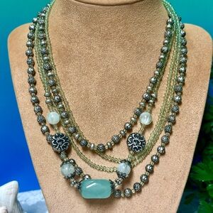 Green bead necklace
